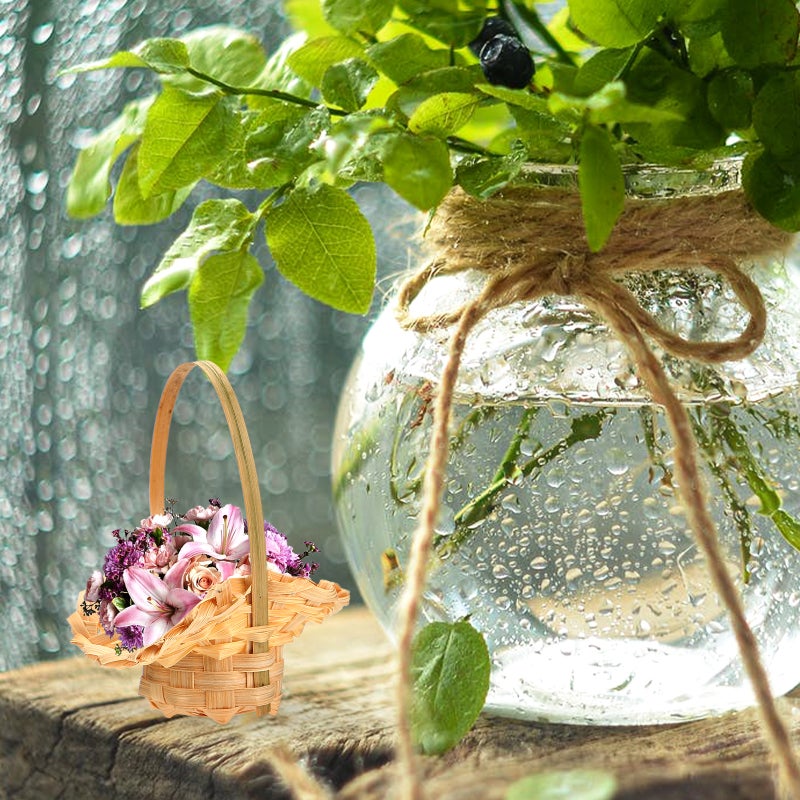 10pcs Woven Flower Baskets Multi-purpose Storage Baskets Hand-held Flower Baskets - Image 4