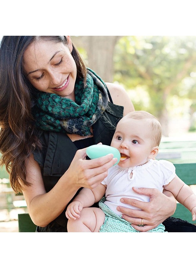 Boon Squirt Silicone Baby Food Dispensing Spoon - Mess-Free, One-Handed Feeding - Soft & Safe Baby Spoon - BPA-Free, Dishwasher Safe, Ideal for New Born Led Weaning, Mint - Image 4