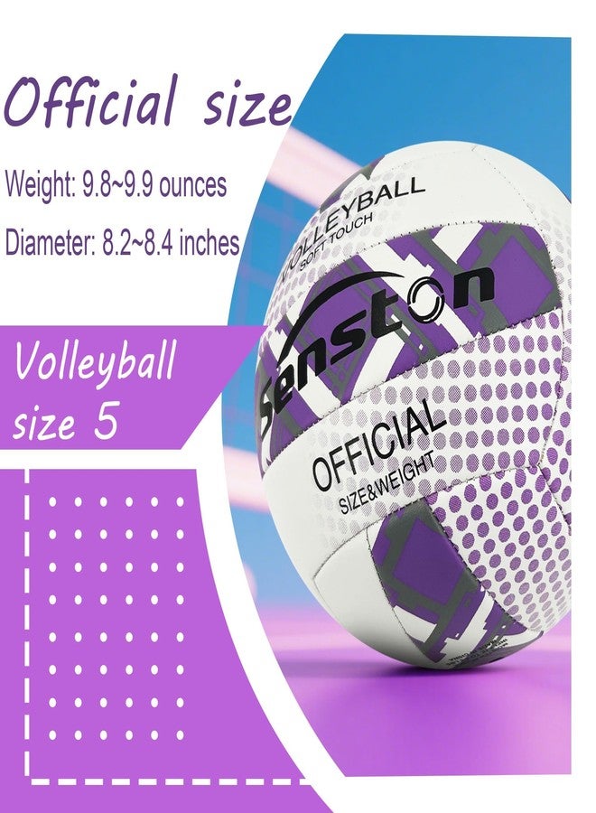 Senston Microfiber Official Size 5 Volleyball-Soft Waterproof Lightweight for Adults Youth Beach Gym Indoor/Outdoor Training - Image 2
