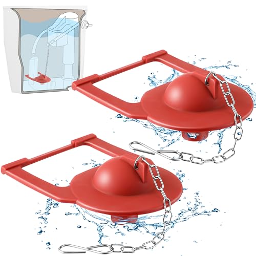 Saillong 2PCs Toilet Flapper Replacement Compatible with Kohler Parts 84995 and 1000490, 2 Inch Rubber Toilet Flapper Replacement with Stainless Chain, Water Conserving - Image 1