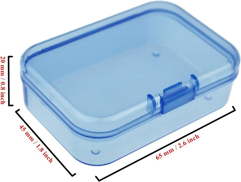 Goodma 30 Pieces Mini Rectangular Plastic Boxes Empty Storage Organizer Containers with Hinged Lids for Small Items and Other Craft Projects (Blue, 2.6 x 1.8 x 0.8 inch) - Image 2