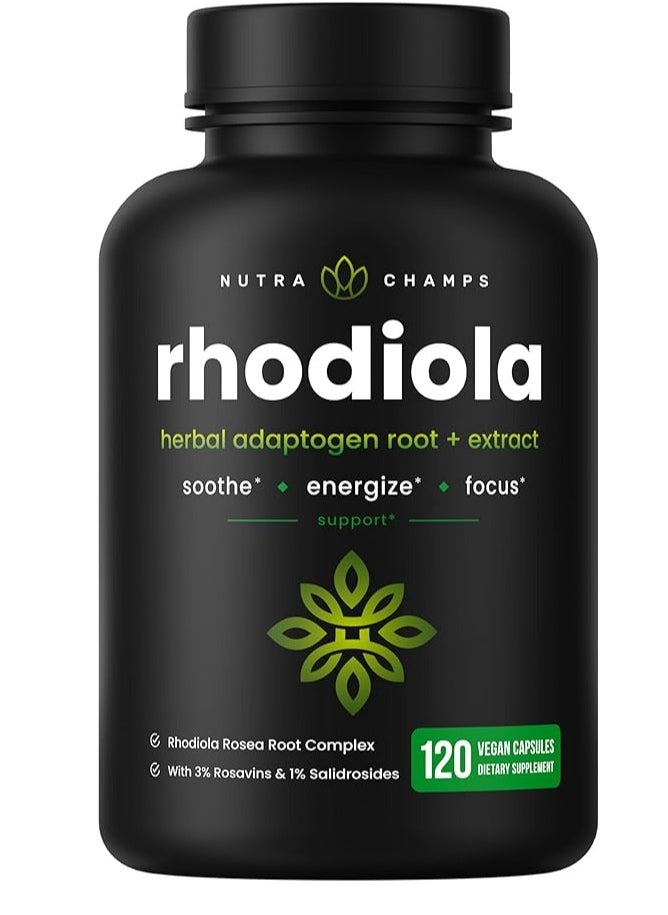 NutraChamps - Rhodiola Rosea Extract Supplement | 300mg Vegan Pills 120 Caps - Image 1