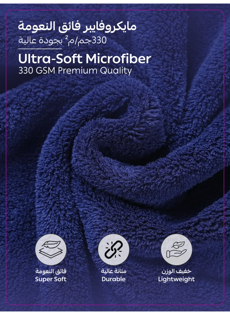 Donetella 1-Pcs Unisex  Bathrobe  L Size - Kimono Collar, Highly Absorbent, Quick Dry, Soft Spa Robe with Belt & Pockets - Microfiber 330 GSM, Everyday Use