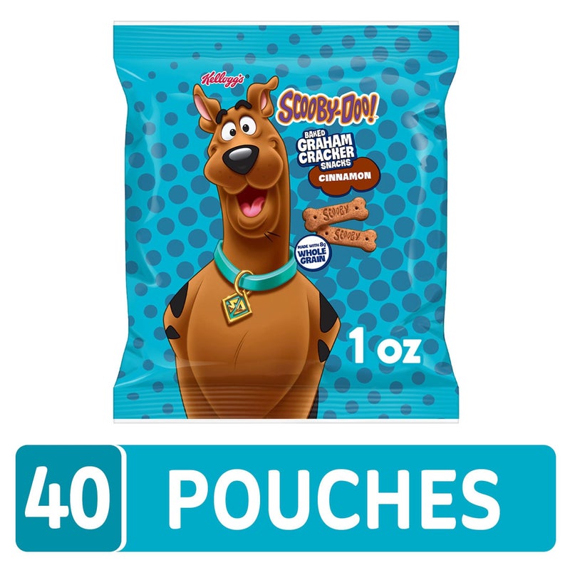 Kellogg's Scooby-Doo! Graham Cracker Snacks, Cinnamon, Made with Whole Grain, (1 Oz Bag), 40 Bags - Image 2