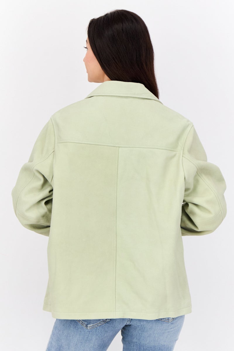 ASOS جاكيت قميص نسائي من أسوس ديزاين، أخضر مائل للرمادي - Image 3