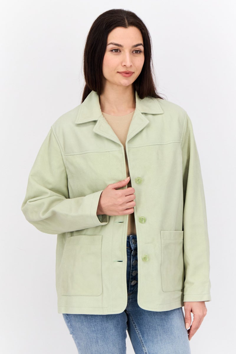 ASOS جاكيت قميص نسائي من أسوس ديزاين، أخضر مائل للرمادي - Image 1