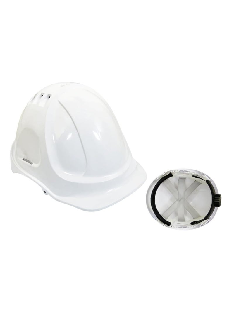 RACO RACO White Heavy-Duty Safety Helmet, Construction Bump for Construction & Outdoor Activities Comfortable & Durable Hard Hat, Adjustable Chin Strap & Rachet Type Adjustment Lightweight - Image 1