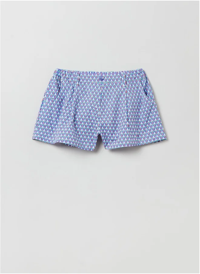 او في اس Poplin shorts with floral print