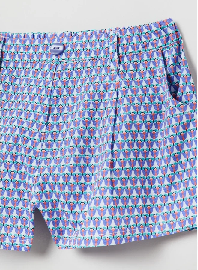 Ovs Poplin shorts with floral print