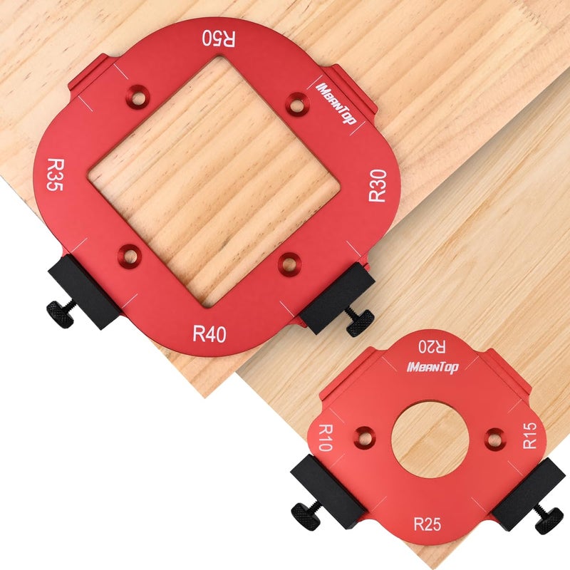Router Corner Radius Template Router Radius Jig Aluminum Alloy Router Templates for Woodworking Router Corner Jigs and Templates R10R15R20R25 R30R35R40R50 Use with Router Table