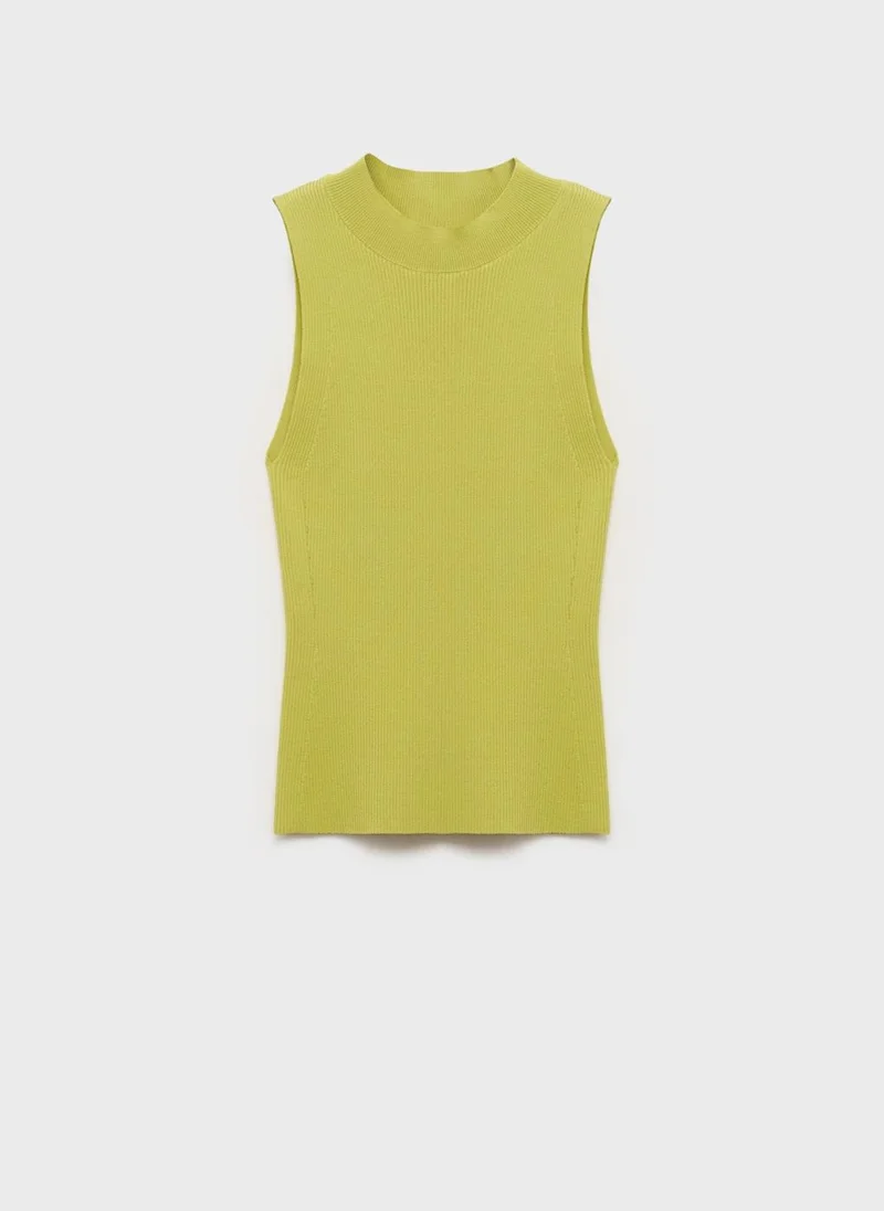 MANGO Ribbed Knit Top