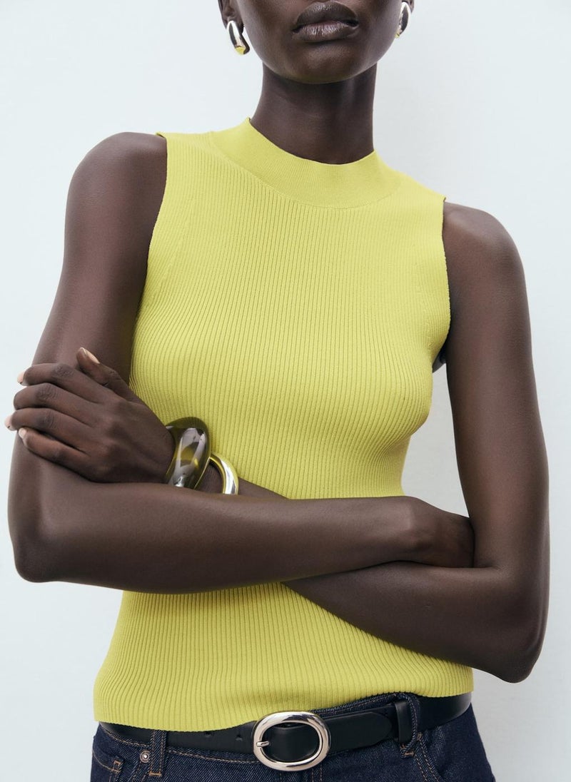 MANGO Casual Ribbed Knit Top  - Image 4