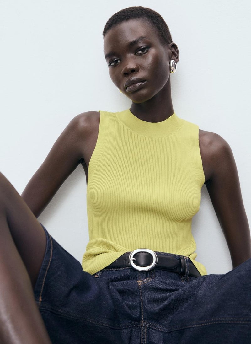 MANGO Casual Ribbed Knit Top  - Image 3