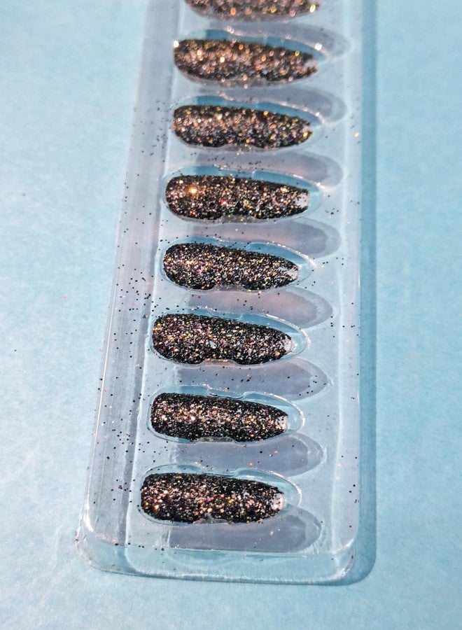 La Belleza Artificial Nail Extension/Nail Art with Glue Acrylic False Nail Art,6 Color 72 Pcs Artificial Nails Tools Nail Manicure Accessories For Girls And Women (Glitter Nail Extension) - Image 2
