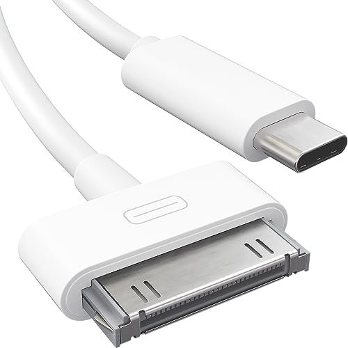 KabelDirekt 30-Pin to USB C Adapter Cable for iPhone 4S/4/3G/3/1, iPad 3/2/1, iPod 3 – 3ft – Male to Male, White (Next-Generation Data/Charging Cable from USB-C to Dock Connector) - Image 1