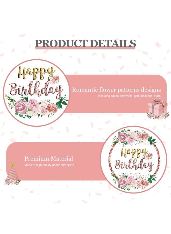 Guiruiy Pink Rose Gold Birthday Party Decorations Hanging Swirl for Women Girls, Flower Theme Happy Birthday Foil Swirls Party Supplies, 16th 18th 21th 30th 40th 50th 60th Floral Bday Ceiling Hanging Sign - Image 3