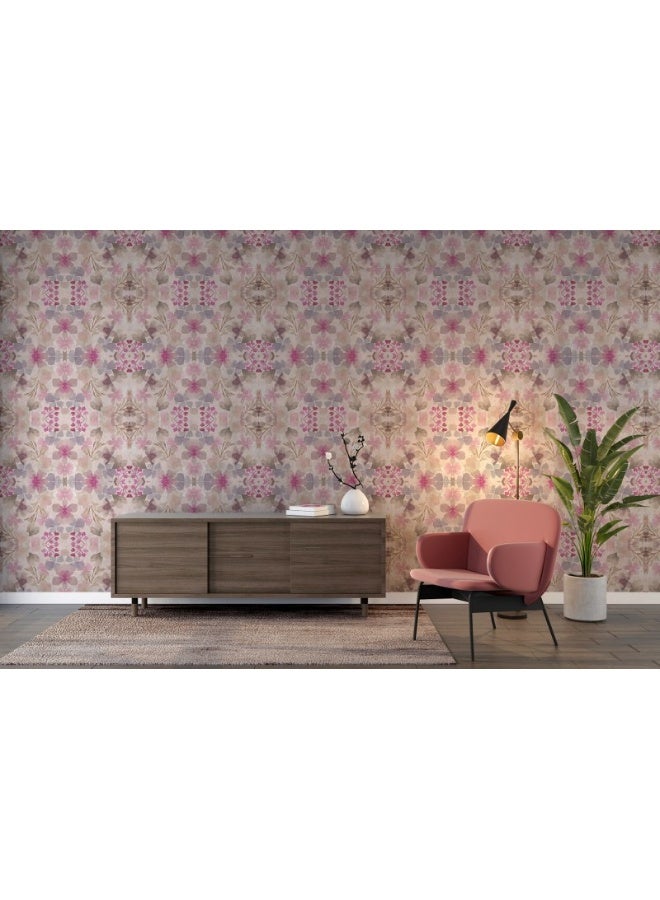 Home Gallery Peony Grunge Texture Design With Old Geometric Patterns
 Fabric Wallpaper Covers An Area ​​Up To 4.2Mx3M With Adhesive  And Smoothing Tool  - Image 3