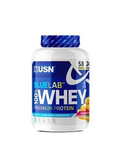 USN USN Blue Lab Whey Caramel Popcorn 2kg, Premium Whey Protein Powder, Scientifically-formulated, High Protein Post-Workout Powder Supplement with Added BCAAs  - Image 1