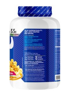 USN USN Blue Lab Whey Caramel Popcorn 2kg, Premium Whey Protein Powder, Scientifically-formulated, High Protein Post-Workout Powder Supplement with Added BCAAs  - Image 3
