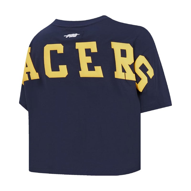 Pro Standard Womens NBA Indiana Pacers Wingspan Short Sleeve Boxy Tee Midnight Navy M - Image 2