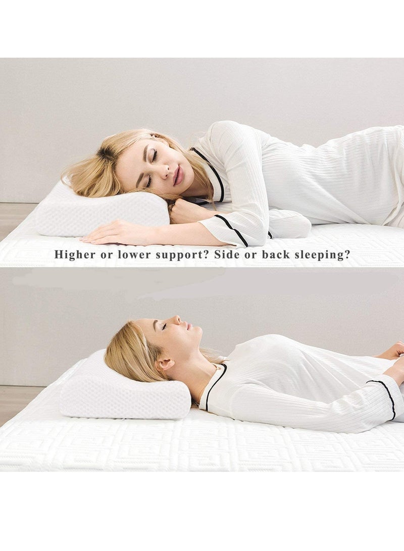 وسادة فوم ميموري ناعمة لدعم الرقبة والظهر وسادة عنق لتخفيف آلام الرقبة مع غطاء بسحاب قابل للإزالة - Image 2