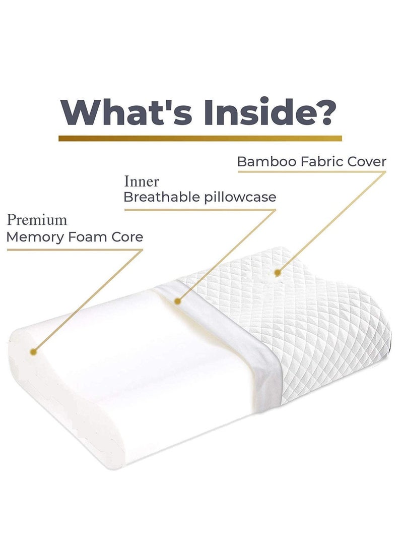 وسادة فوم ميموري ناعمة لدعم الرقبة والظهر وسادة عنق لتخفيف آلام الرقبة مع غطاء بسحاب قابل للإزالة - Image 3