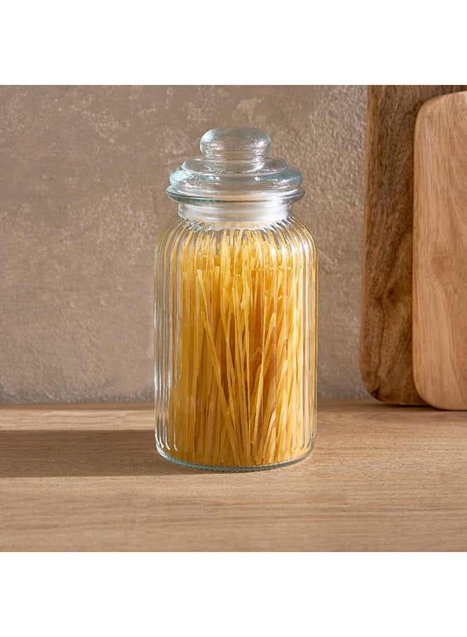 Home Box Essential Ribbed Glass Jar 1200 ml - Image 1