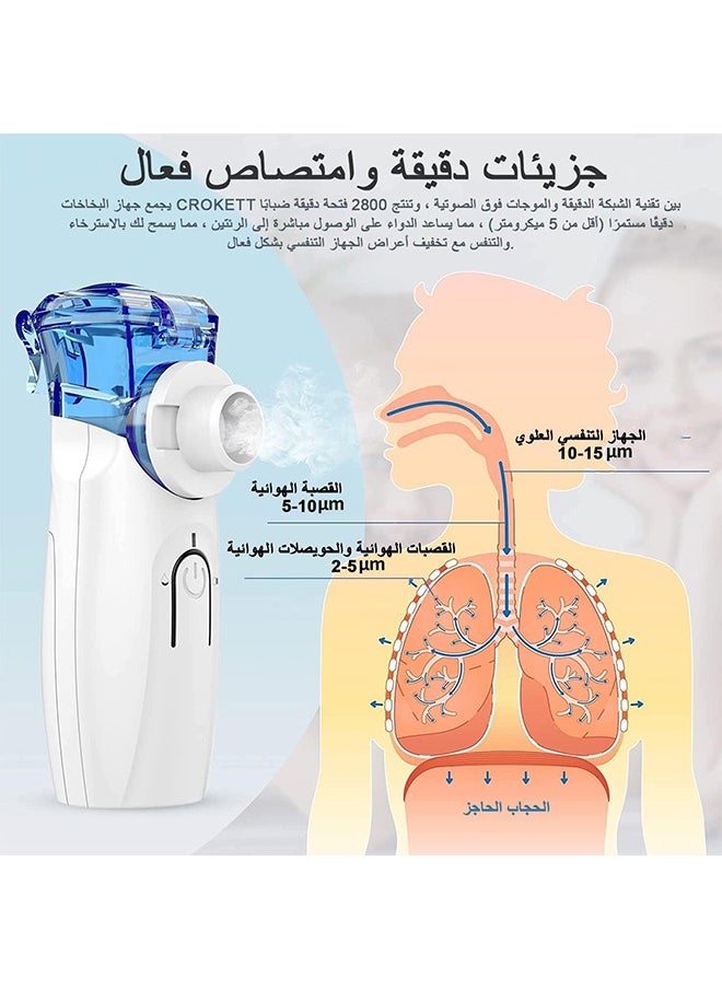 Arabest - Portable Nebulizer Machine,  Adults and Kids Travel and Household Use with Rechargeable Batteries, Handheld Mesh Nebulizer Inhalator for Breathing - Image 1