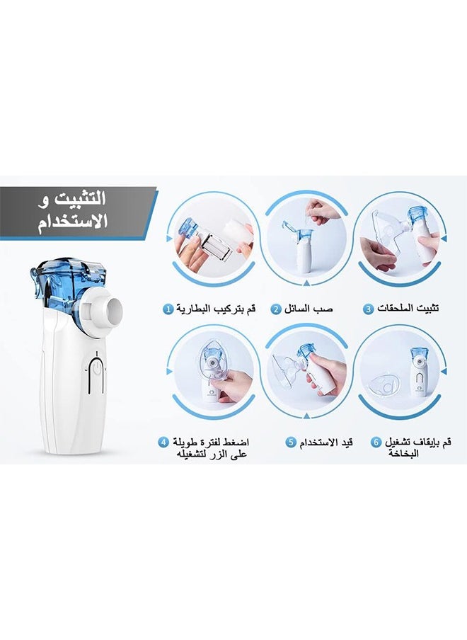 Arabest - Portable Nebulizer Machine,  Adults and Kids Travel and Household Use with Rechargeable Batteries, Handheld Mesh Nebulizer Inhalator for Breathing - Image 1