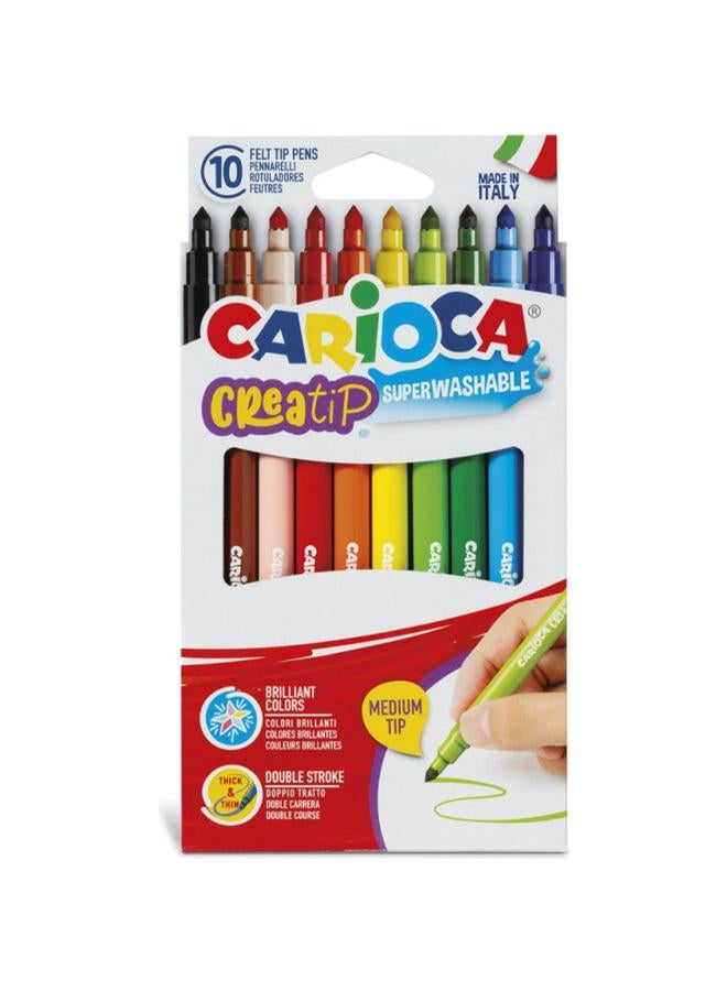 carioca Pack Of 10  Creatip Super Washable Markers  - Image 1