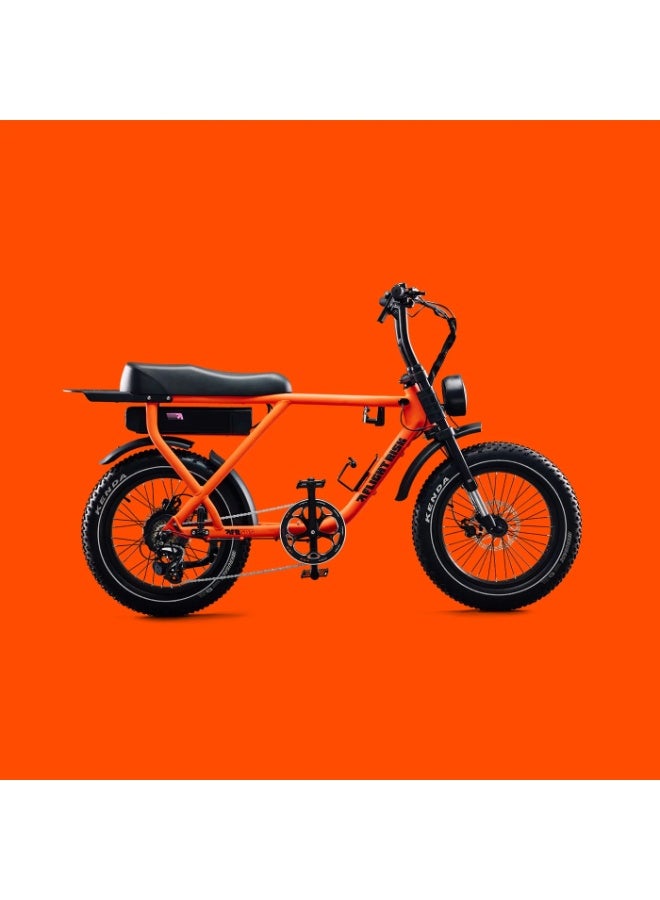 Flight Risk FR505 Electric Bike in Orange with 500W Max Power Output, Front Suspension, 2-Piston Tektro Hydraulic Disc Brakes, GPS Tracking, Geofencing & Blinkers - Image 1