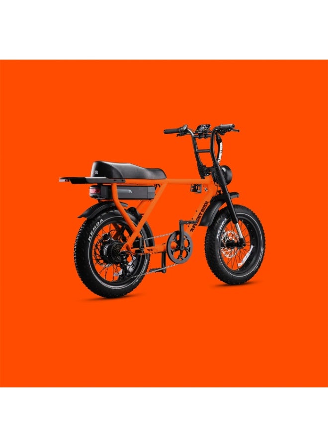Flight Risk FR505 Electric Bike in Orange with 500W Max Power Output, Front Suspension, 2-Piston Tektro Hydraulic Disc Brakes, GPS Tracking, Geofencing & Blinkers - Image 4