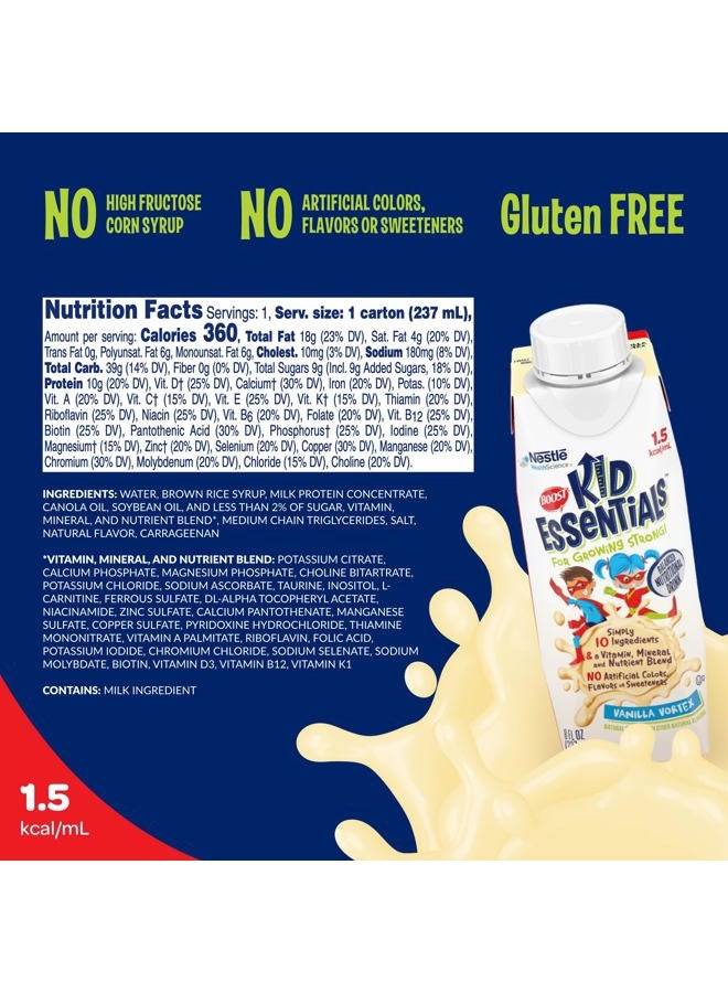 Boost KID ESSENTIALS 1.5, Vanilla Vortex 24 x 8 fl oz carton - Image 2