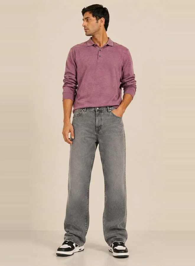 تايك تو Men Baggy Fit Low Rise Jeans By Falcon