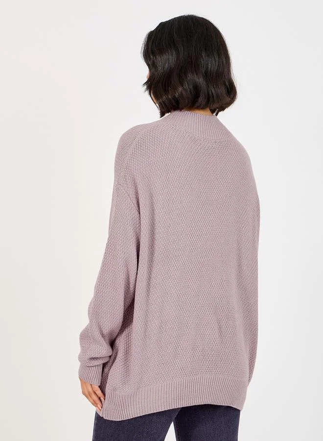 Styli Oversized High Neck Chunky Knit Sweater