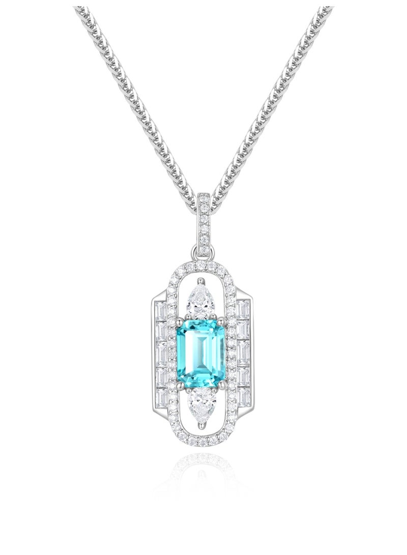 Artificially cultivated blue sapphire pendant necklace featuring a uniquely designed vessel-shaped setting - Image 1