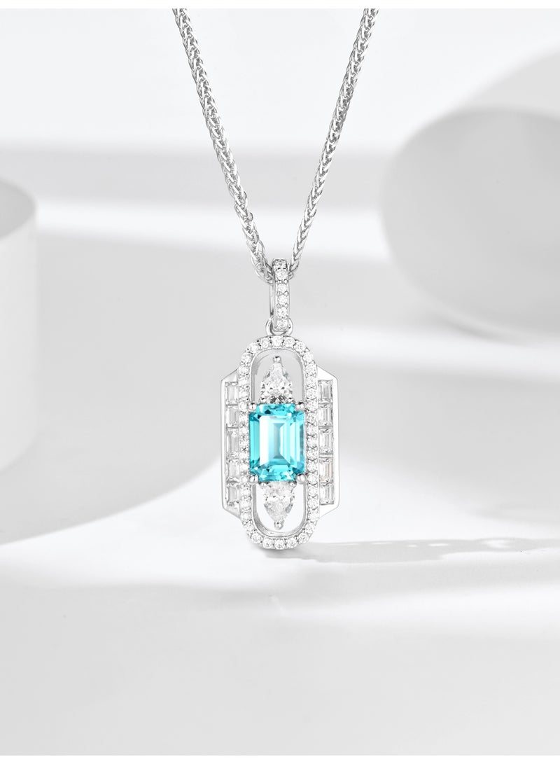 Artificially cultivated blue sapphire pendant necklace featuring a uniquely designed vessel-shaped setting - Image 2