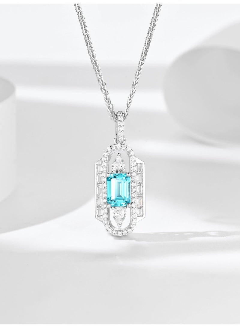 Field Artificially cultivated blue sapphire pendant necklace featuring a uniquely designed vessel-shaped setting - Image 2