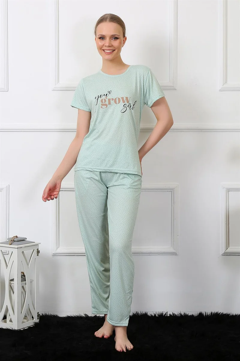 اكبينيز Women's Short Sleeve Pajamas Set 4140