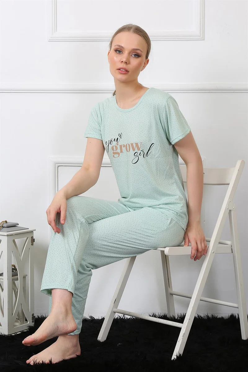 اكبينيز Women's Short Sleeve Pajamas Set 4140