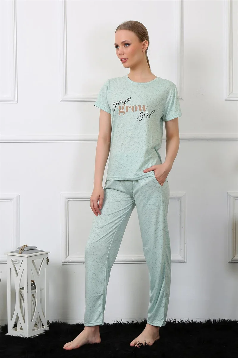 اكبينيز Women's Short Sleeve Pajamas Set 4140