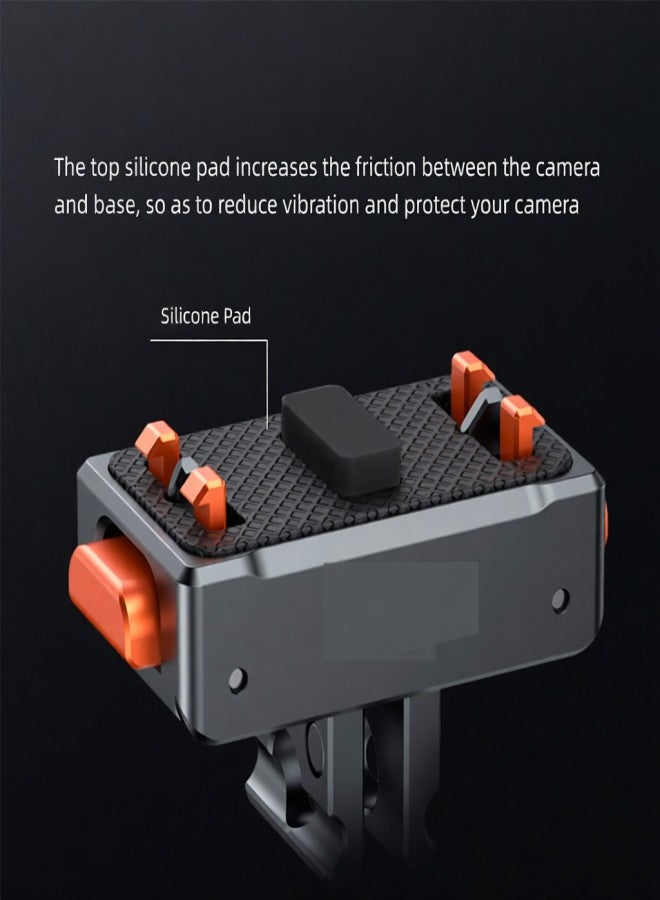 في ار اي جي حامل VRIG AC07 الرياضي سريع الفك، محول مغناطيسي، مصنوع من سبائك الألومنيوم، مزود بلوحة تثبيت سريعة الفك ببرغي 1/4 بوصة، متوافق مع كاميرات Insta360 Ace/Ace Pro/ONE X3/ONE X2/GoPro Hero 12 Pro - Image 5