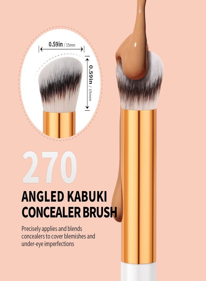 docolor Concealer Brush, 2PCS Angled Concealer Brushes Under Eye Mini Angled Flat Top Kabuki Nose Contour Brush for Concealing Blending Setting - Image 2