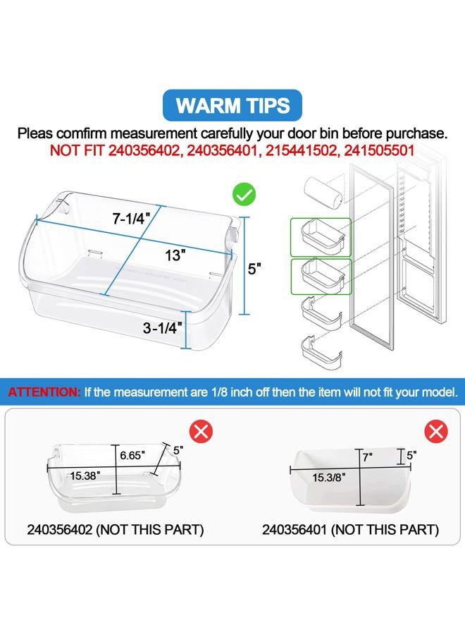 Alvar [2 PACK] Upgraded 240324502 Refrigerator Door Bin Shelf Replacement For Frigidaire Kenmore Electrolux Refrigerator Door bin Parts PS429767, AP2549806, LFSS2312TE0,LFSS2312TF0,with 2 Soda Can Organizer - Image 3
