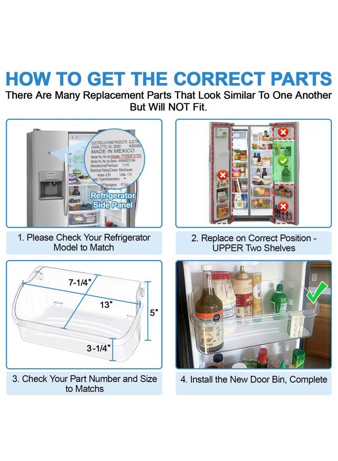Alvar [2 PACK] Upgraded 240324502 Refrigerator Door Bin Shelf Replacement For Frigidaire Kenmore Electrolux Refrigerator Door bin Parts PS429767, AP2549806, LFSS2312TE0,LFSS2312TF0,with 2 Soda Can Organizer - Image 4