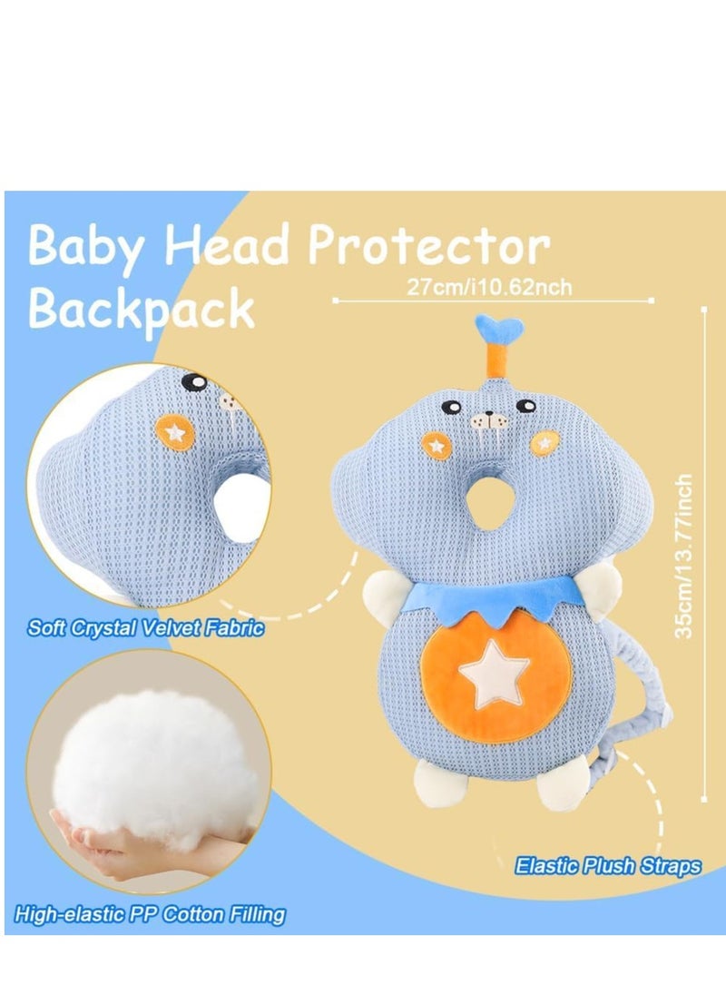 Toddler Anti Falling Pillow Head Protector Baby Backpack with Knee Pads for Walking Crawling Adjustable Protection Wear Safety Pad