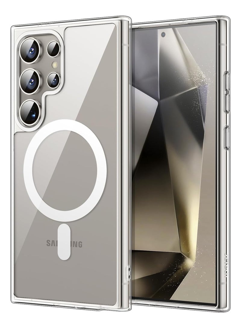 MagSafe Case Cover | Camera Protection | Hard Crystal Clear Back | Shockproof Bumper Case Cover for Samsung Galaxy S24 Ultra (Transparent) - Image 1