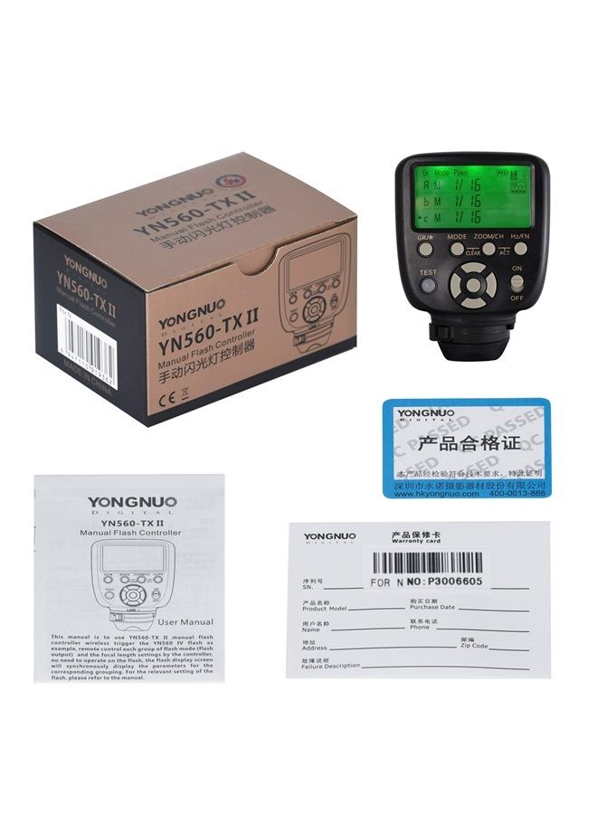 YONGNUO YN560-TX II LCD Flash Trigger Remote Controller for Nikon and YN560IV/III YN660 with Wake-up Function for Nikon Cameras - Image 2