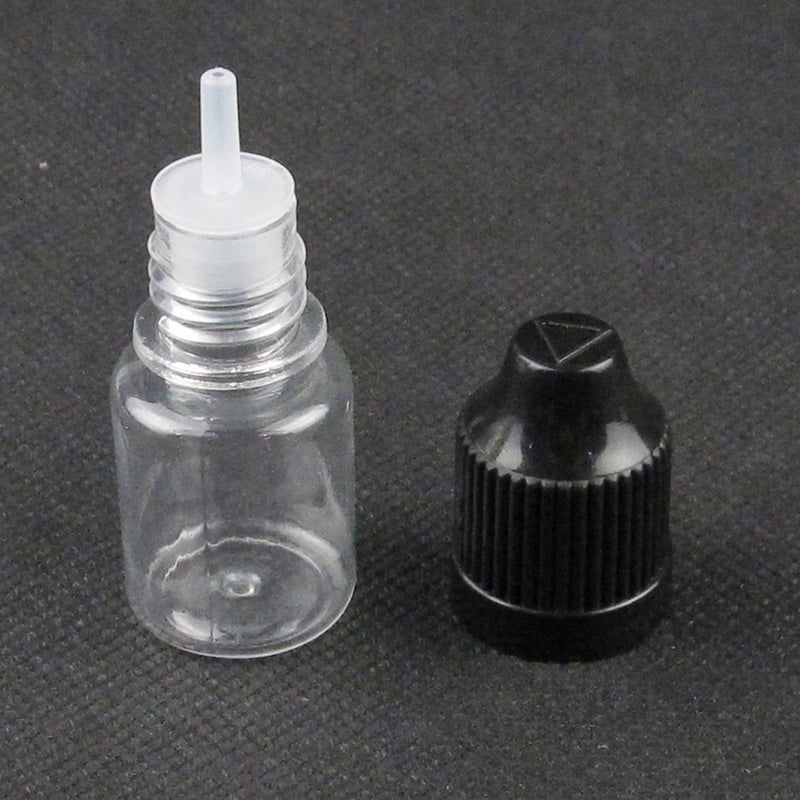 Newzoll 5 ml Empty Plastic Dropper Clear Bottles Liquid Childproof 10PCS Black Cap - Image 2