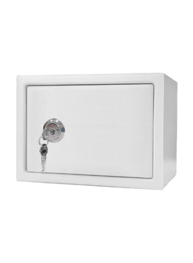 SAFE Simple Security Safe Box With Key White 25 x 35 x 25cm